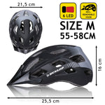 Fahrradhelm für Erwachsene Dunlop M Schwarz LED Leicht