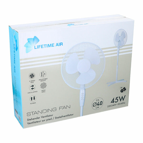 Freistehender Ventilator Lifetime Weiß 45 W