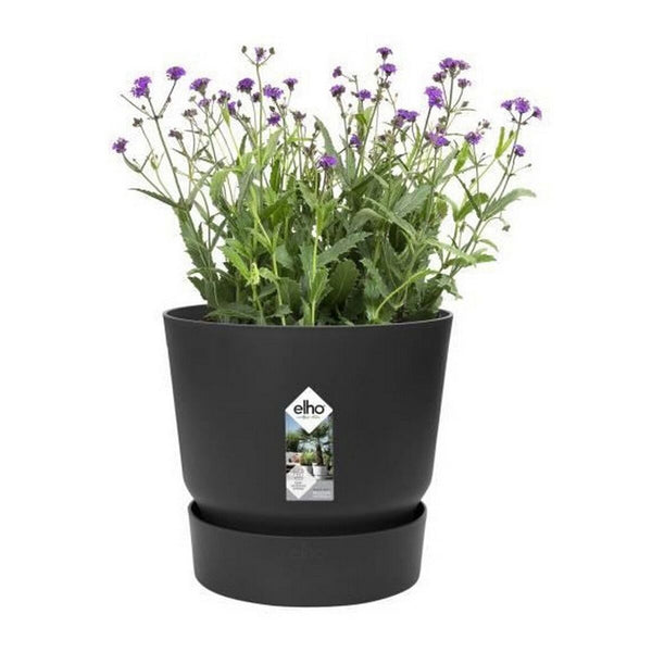 Blumentopf Elho Greenville Schwarz Kunststoff kreisförmig rund Ø 30 cm Ø 29,5 x 27,8 cm