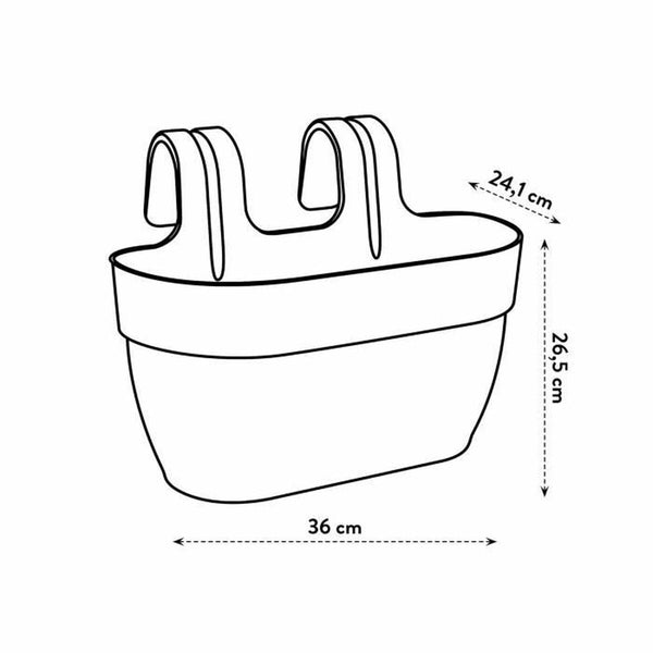 Blumentopf Elho 3662603645100 Weiß Kunststoff rechteckig Moderne 24 x 36 x 26,5 cm