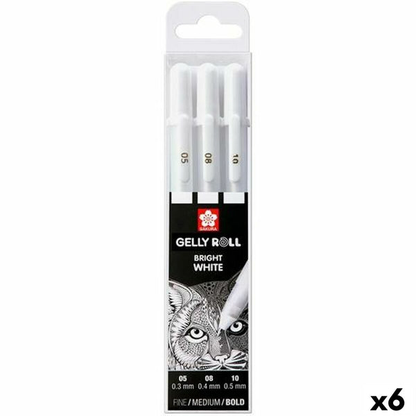 Kugelschreiber-Set Talens GELLY  Weiß (6 Stück)