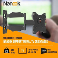 TV Halterung Nanook Full Motion Tilt 43" 19"