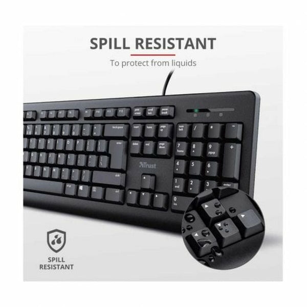 Tastatur Trust Trust Schwarz Qwerty Spanisch