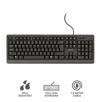 Tastatur Trust 23982 Schwarz Qwerty Spanisch