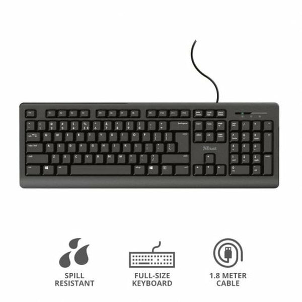 Tastatur Trust 23982 Schwarz Spanisch QWERTY