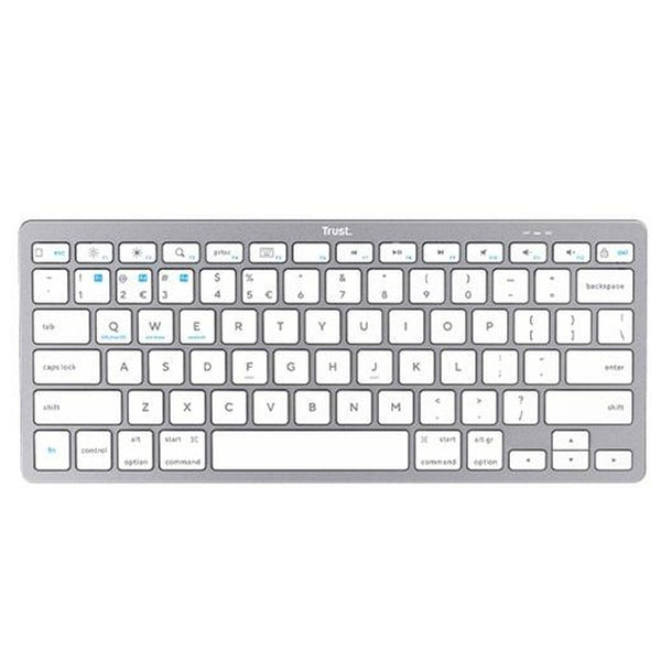 Tastatur Trust Weiß Silberfarben Qwerty Spanisch