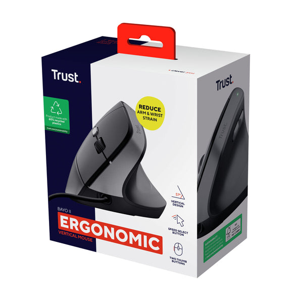 Ergonomische optische Maus Trust 25144 Schwarz 2400 dpi