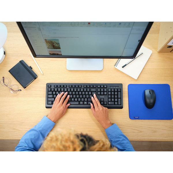 Tastatur mit Drahtloser Maus Trust Primo Schwarz Qwerty Spanisch