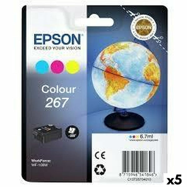 Original Tintenpatrone Epson WF-100W 267 INK CARTRIDGE Dreifarbig (5 Stück)