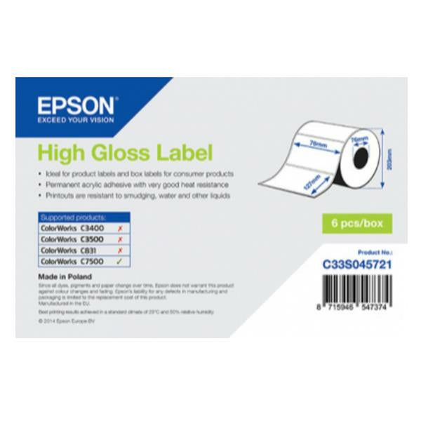 Drucker-Etiketten Epson C33S045721 Weiß Brillant (1 Stück)