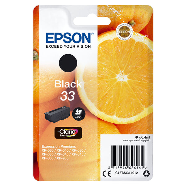 Original Tintenpatrone Epson T3331 Schwarz