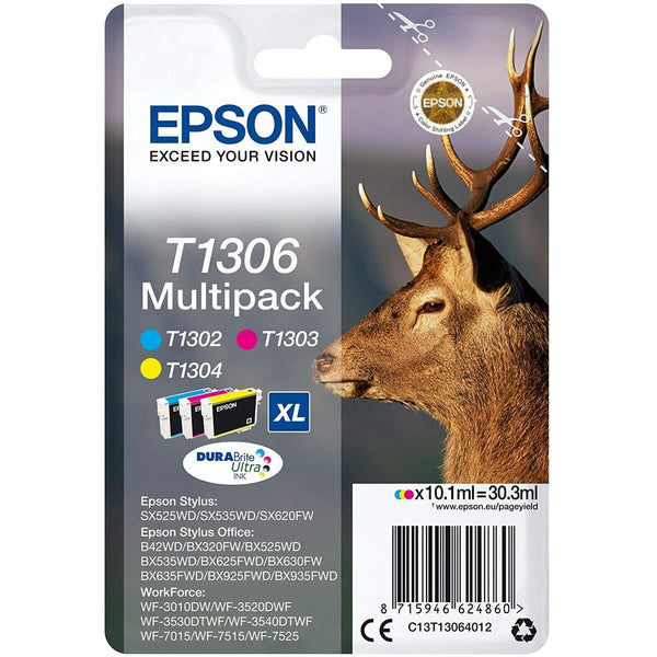 Original Tintenpatrone Epson SX525WD/620FW/ OFFICE B42WD/525WD/625FWD/925FWD Dreifarbig (4 Stück)