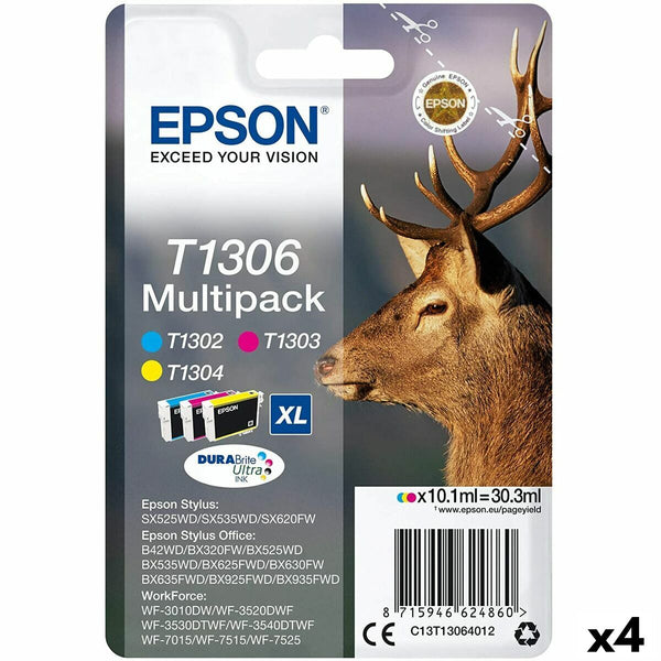 Original Tintenpatrone Epson SX525WD/620FW/ OFFICE B42WD/525WD/625FWD/925FWD Dreifarbig (4 Stück)