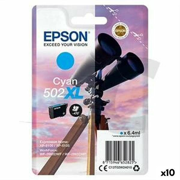 Original Tintenpatrone Epson XP-5100 5105 WF2860DWF 2865DWF Türkis (10 Stück)