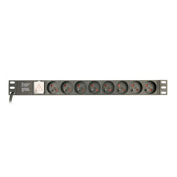 Schuko 19" 8 Steckerleiste mit An/Aus Schalter GEMBIRD EG-PDU-014-FC14 (3 m)