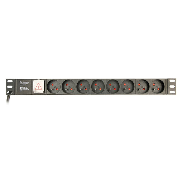 Schuko 19" 8 Steckerleiste mit An/Aus Schalter GEMBIRD EG-PDU-014-F (3 m)