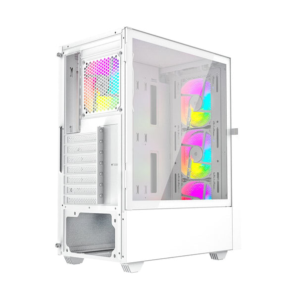 ATX Semi-Tower Gehäuse GEMBIRD Fornax 4000W ARGB Weiß Bunt