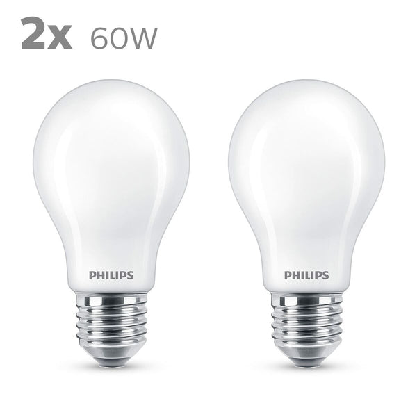 LED-Lampe Philips Classic Standard 60 W Weiß E E27 (2700 K) (2 Stück)