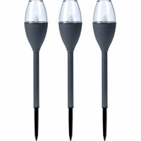 Solar-Gartenfackel-Set Progarden Dunkelgrau 21 x 8 x 31 cm Kunststoff
