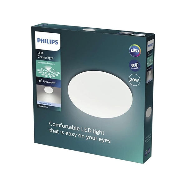 LED-Deckenleuchte Philips Moire Ø 38 cm Weiß Metall