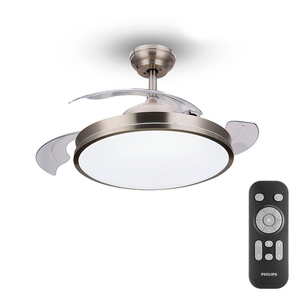 Deckenventilator mit Lampe Philips Atlas 35 W 28 W 4500 Lm Nickel (2700 K)