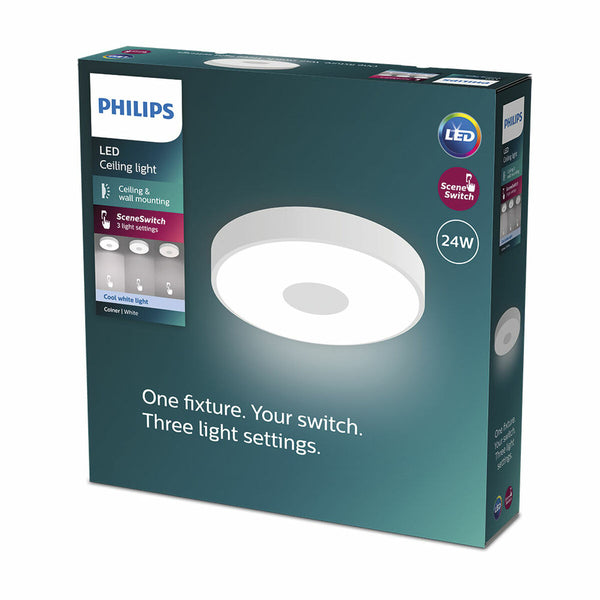 LED-Deckenleuchte Philips coiner 24 W Ø 38,9 x 8 cm Weiß Metall (4000 K)