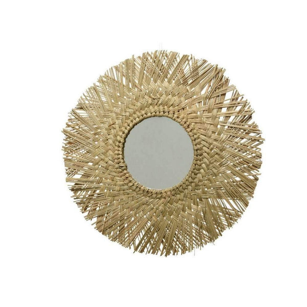Wandspiegel Decoris rund natürlich Binsen (Ø 50 cm)