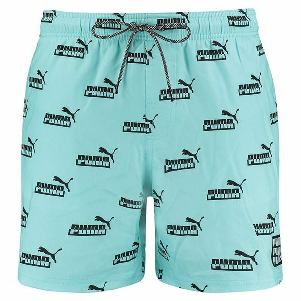 Herren Badehose Puma Logo AOP Hellblau