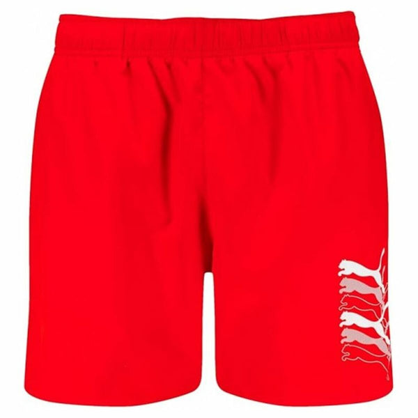 Herren Badehose Puma Swim Cats Mid Rot