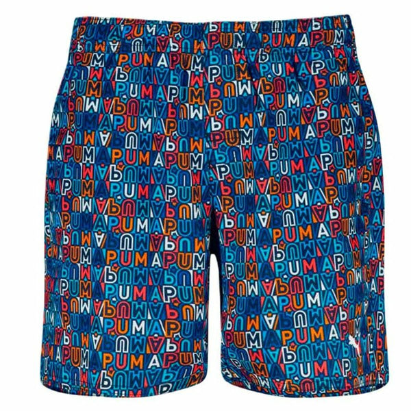 Jungen Badehose Puma Printed Mid Shorts 1P Blau
