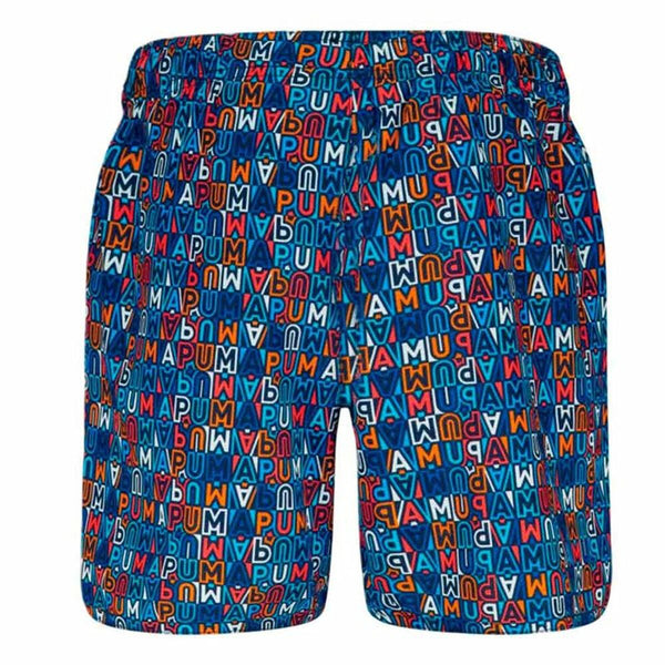 Jungen Badehose Puma Printed Mid Shorts 1P Blau