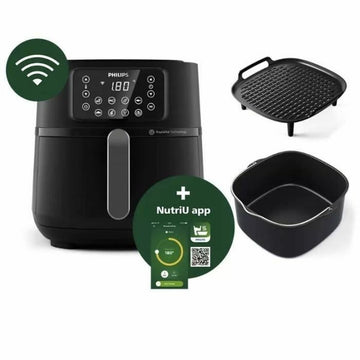 Heißluftfritteuse Philips HD9285/96 Schwarz Silberfarben 2000 W 1,4 Kg 7,2 L