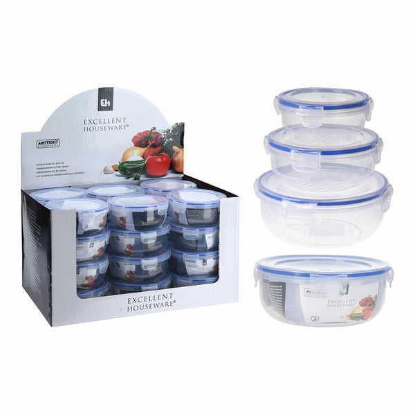 Lunchbox-Set Excellent Houseware 024000670 Kunststoff kreisförmig 400 ml 800 ml 1,4 L 3 Stück