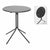 Table Klapptisch Ambiance x99001600 Dunkelgrau Ø 58 x 70 cm
