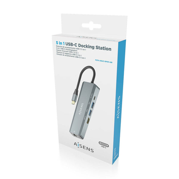 Hub USB Aisens ASUC-5P011-GR Grau