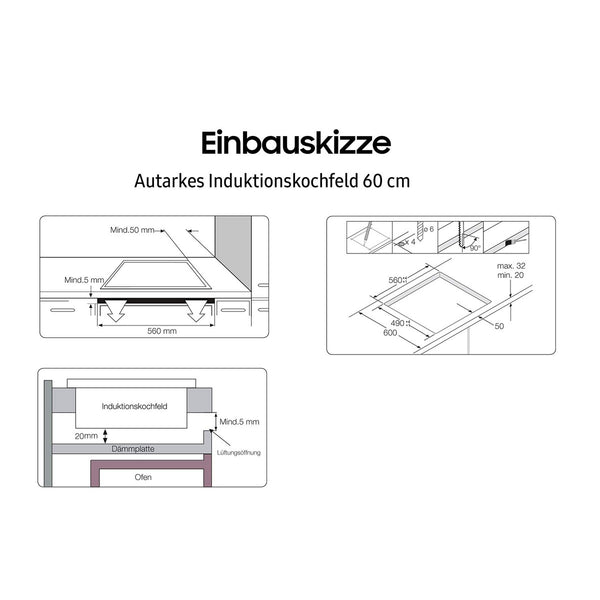 Induktionskochfeld Samsung NZ64M3NM1BB 60 cm 7200 W