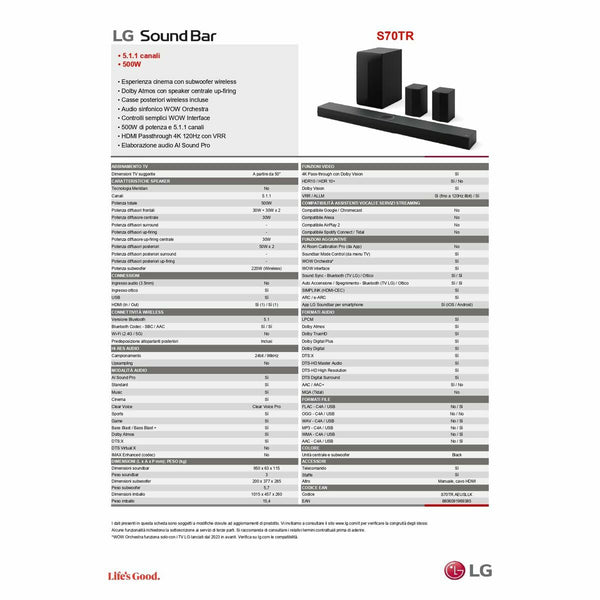 Soundbar LG Schwarz 500 W (Restauriert A)