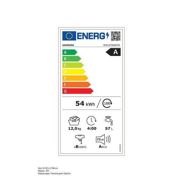 Waschmaschine Samsung WW12T504DTW 60 cm 1400 rpm 12 kg