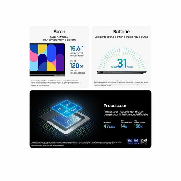 Laptop Samsung Galaxy Book5 360 Intel Core Ultra 5 226V 15,6" 16 GB RAM 512 GB SSD