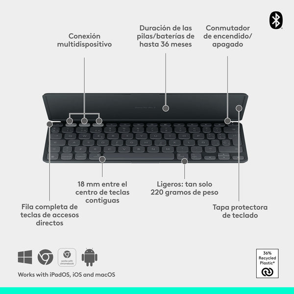 Bluetooth-Tastatur Logitech 920-013010 Graphit