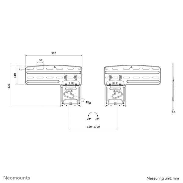 TV Halterung Neomounts WL30-265BL1 43" 60 Kg