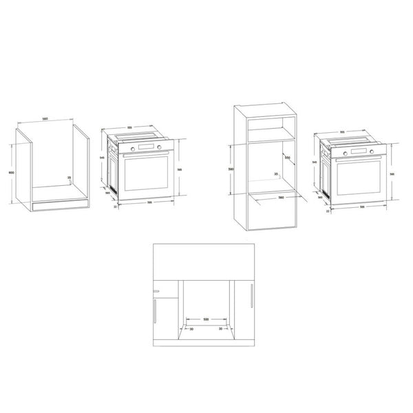 Gasherd Vitrokitchen HG6RB 52 L Anthrazit (Restauriert B)