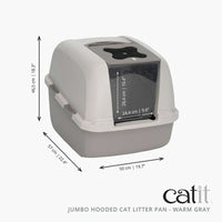 Katzentoilette Catit 46 x 55 x 45 cm mit Deckel Jumbo Grau Kunststoff