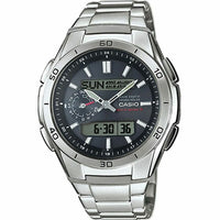 Herrenuhr Casio WAVE CEPTOR Multibadn 6 Tough Solar Schwarz Grau Silberfarben (Ø 43,5 mm)