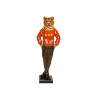 Deko-Figur Romimex Rot Harz Tiger 14 x 37 x 10 cm