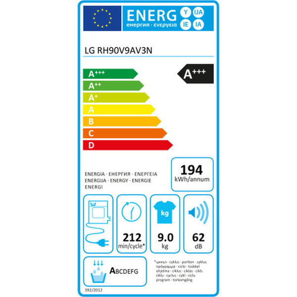 Kondensationstrockner LG RH90V9AV3N 9 kg