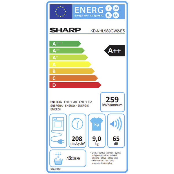 Trockner Sharp KDNHL9S9GW2ES 9 kg