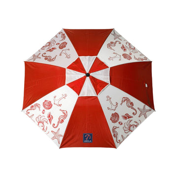 Sonnenschirm Rot Ø 180 cm SPF50+ Marineblau