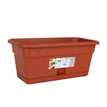 Blumenkasten mit Unterteller Dem Squares rechteckig Braun 40 x 20 cm (12 Stück)