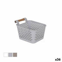 Mehrzweckkorb Confortime Holz Kunststoff 13 x 11 x 8 cm Mit Griffen (36 Stück)